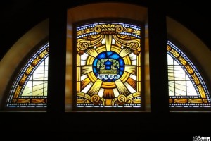 Half Circle Stained Glass Window Shrine of Our Lady of Guadalupe La Crosse WI