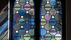 Geometric Stained Glass Window - Blessed Kateri Church - LaGrangeville, NY