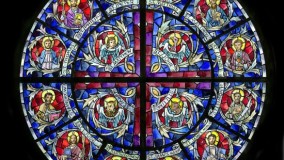 Colored Rendering of Rose Stained Glass Window St. Joseph's Catholic Church - Dalton, GA