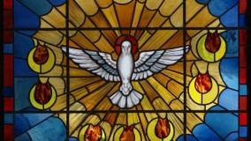 Religious new stained glass window by Rohlf for Church of the Holy Spirit - Gloversville, NY