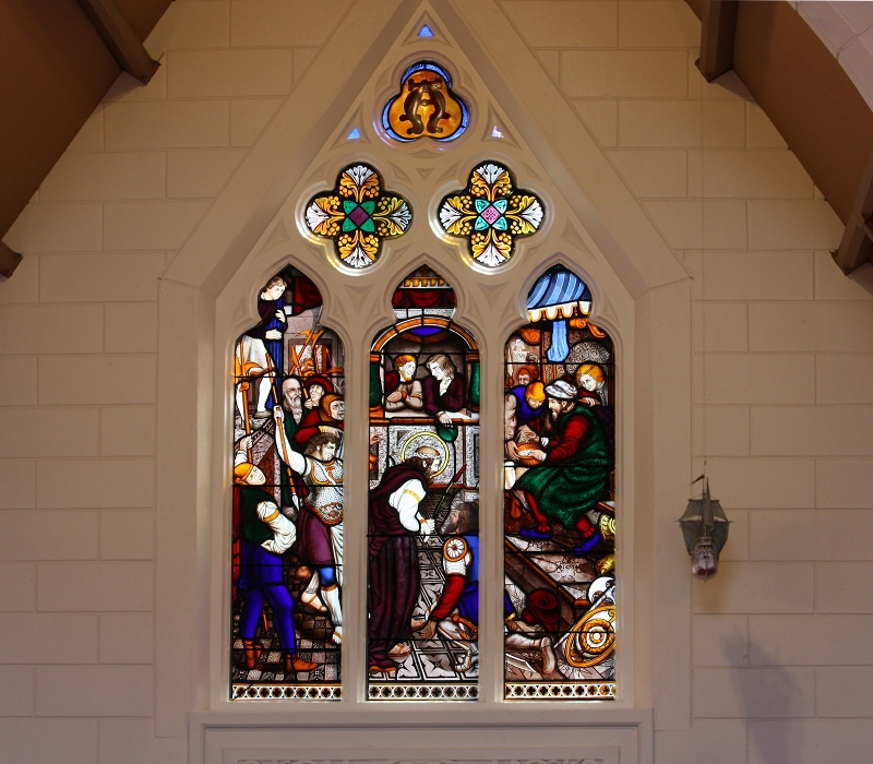 Grace Episcopal Church Restored Bolton Stained Glass Window City Island